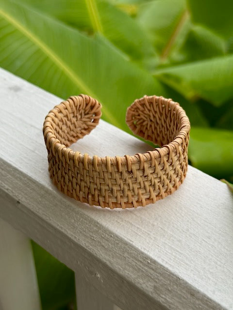Woven Rattan Cuff Bracelet